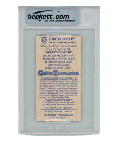 Emmitt Smith Dallas Cowboys Autographed 9/28/2002 Slabbed Ticket Stub Beckett