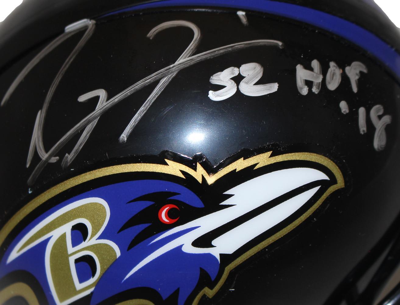 Ray Lewis Signed Baltimore Ravens VSR4 Mini Helmet HOF Beckett