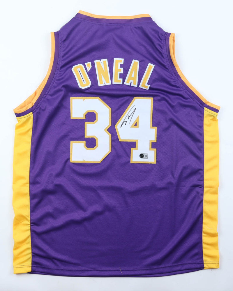Shaquille O'Neal Signed Los Angeles Lakers Gold Custom Jersey