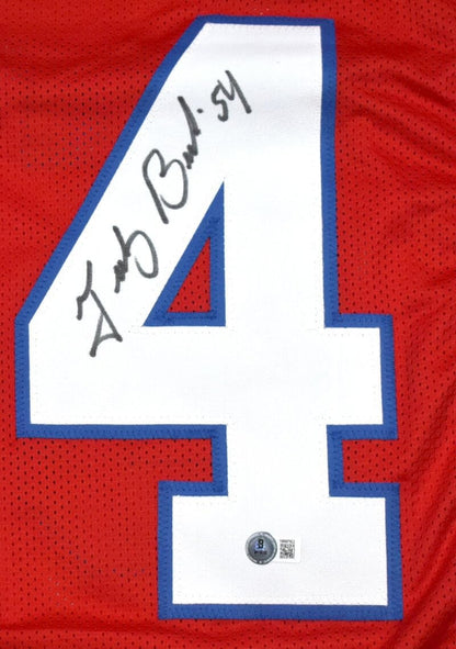 Tedy Bruschi Autographed New England Patriots Red Custom Jersey