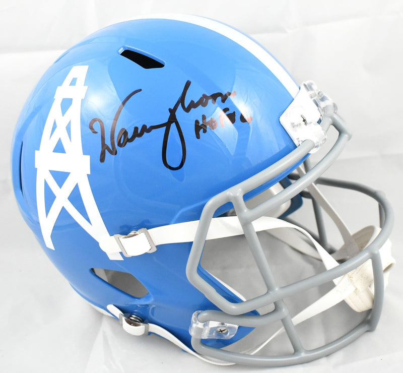 Warren Moon Autographed Houston Oilers Full Size Speed Helmet HOF Inscription