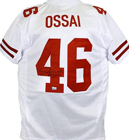 Joseph Ossai Signed Texas Longhorns White College Style Jersey
