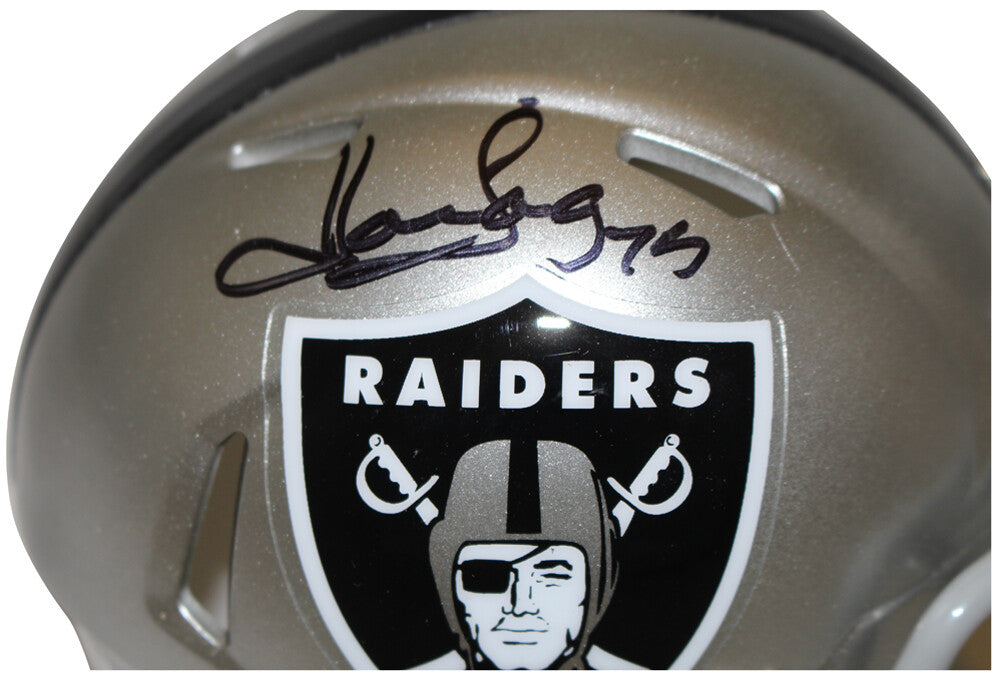 Howie Long Autographed Raiders Flash Alternate Mini Helmet Beckett COA