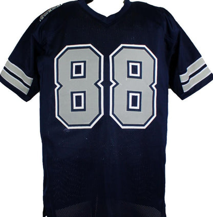 Michael Irvin Autographed Blue and Grey Custom Jersey