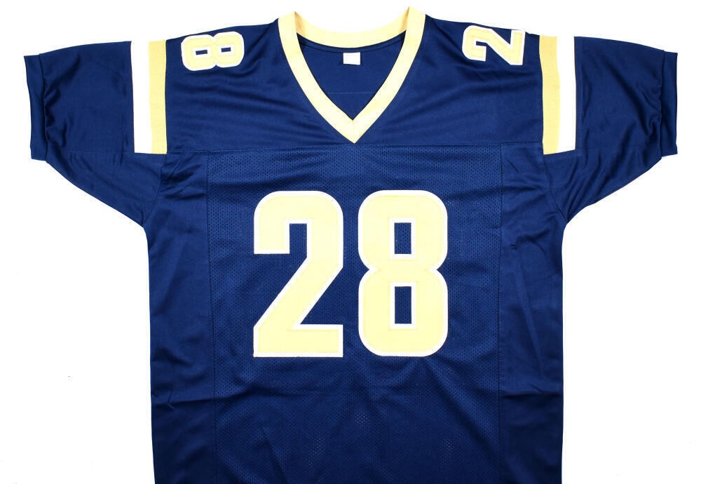 Marshall Faulk Signed St. Louis Rams Custom Blue Jersey