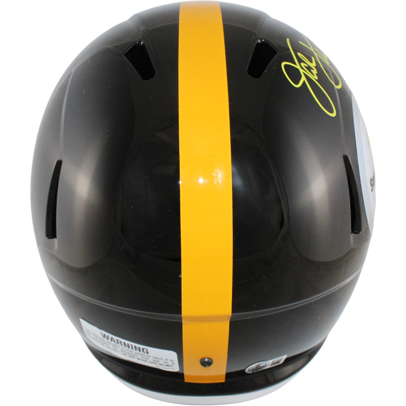 Jack Lambert Signed Pittsburgh Steelers Throwback Full Size Helmet (HOF)