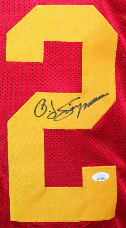 O.J. Simpson Autographed Maroon Custom Stat Jersey