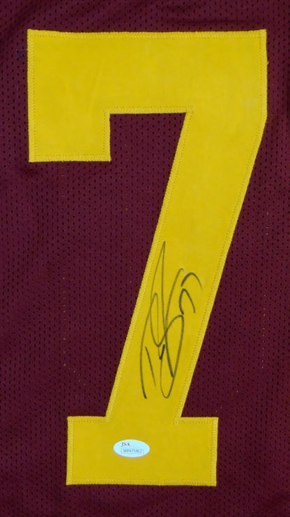 Tyron Smith Autographed Burgundy Custom Football Jersey