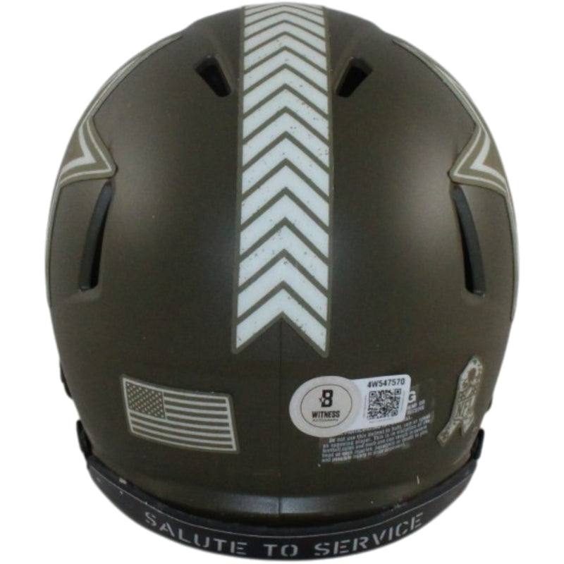 Dak Prescott Signed Dallas Cowboys 2022 Salute to Service Mini Helmet