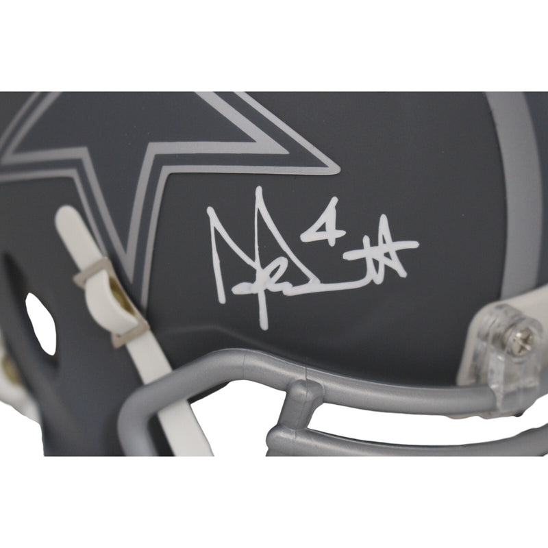 Dak Prescott Dallas Cowboys Autographed Slate Mini Helmet