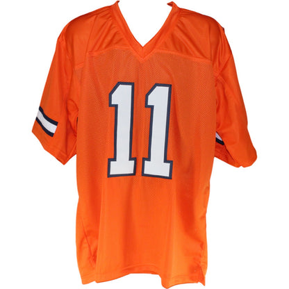 Troy Franklin Autographed Pro Style Orange Custom Jersey