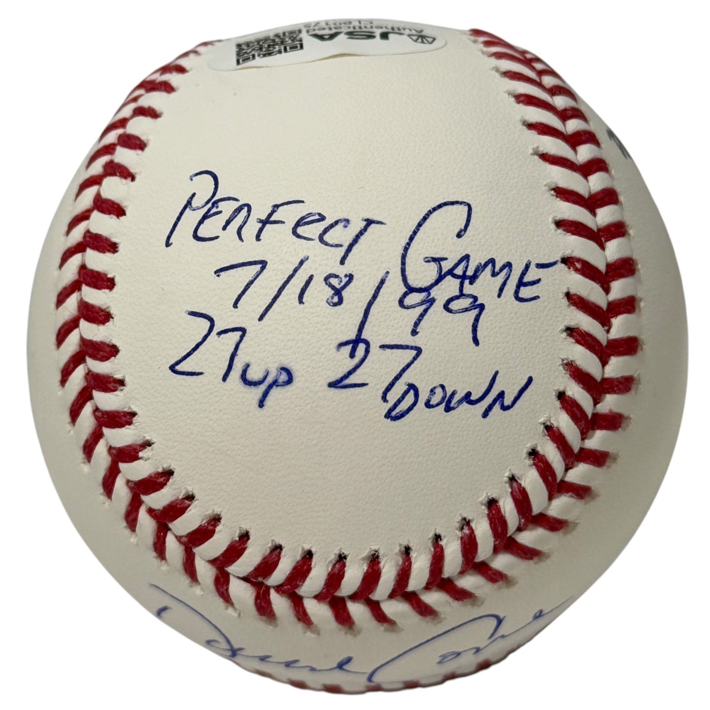 David Cone Signed Official MLB Baseball (Perfect Game & CY 94) JSA