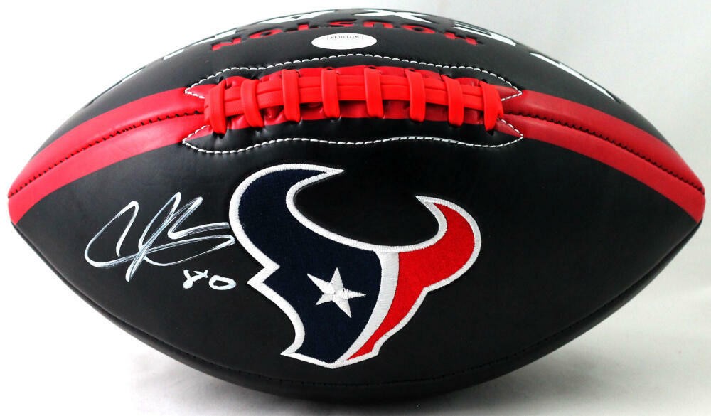 Andre Johnson Autographed Houston Texans Black Logo Football