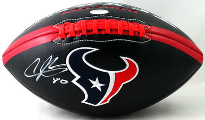 Andre Johnson Autographed Houston Texans Black Logo Football