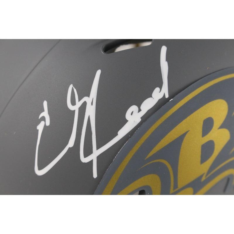 Ed Reed Autographed Baltimore Ravens Slate Mini Helmet