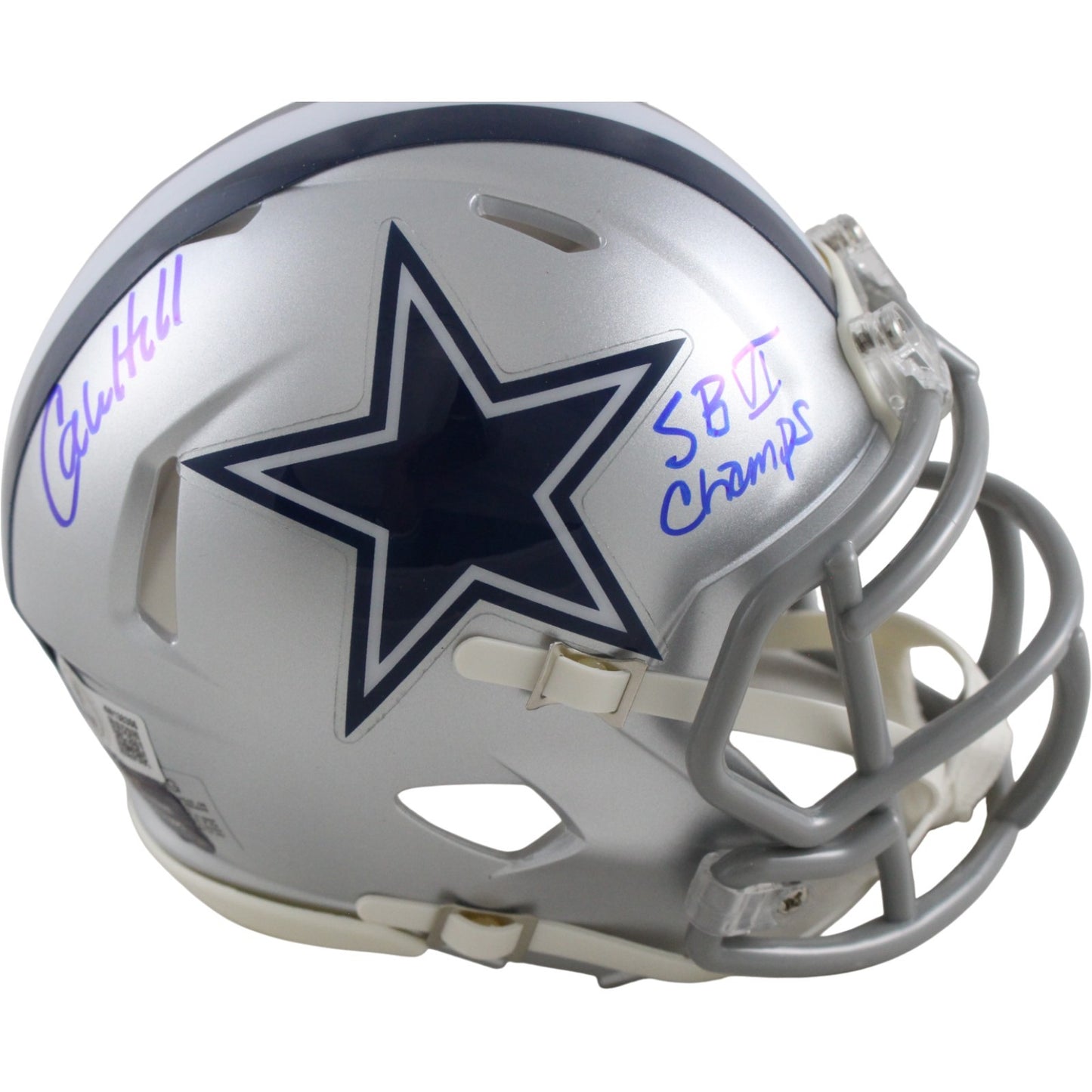 Calvin Hill Dallas Cowboys Autographed Mini Helmet "SB VI Champs"