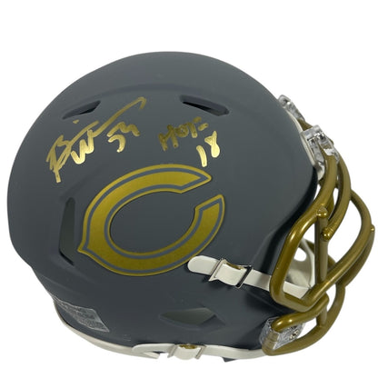Brian Urlacher Chicago Bears Signed Slate Mini Helmet (HOF 18)