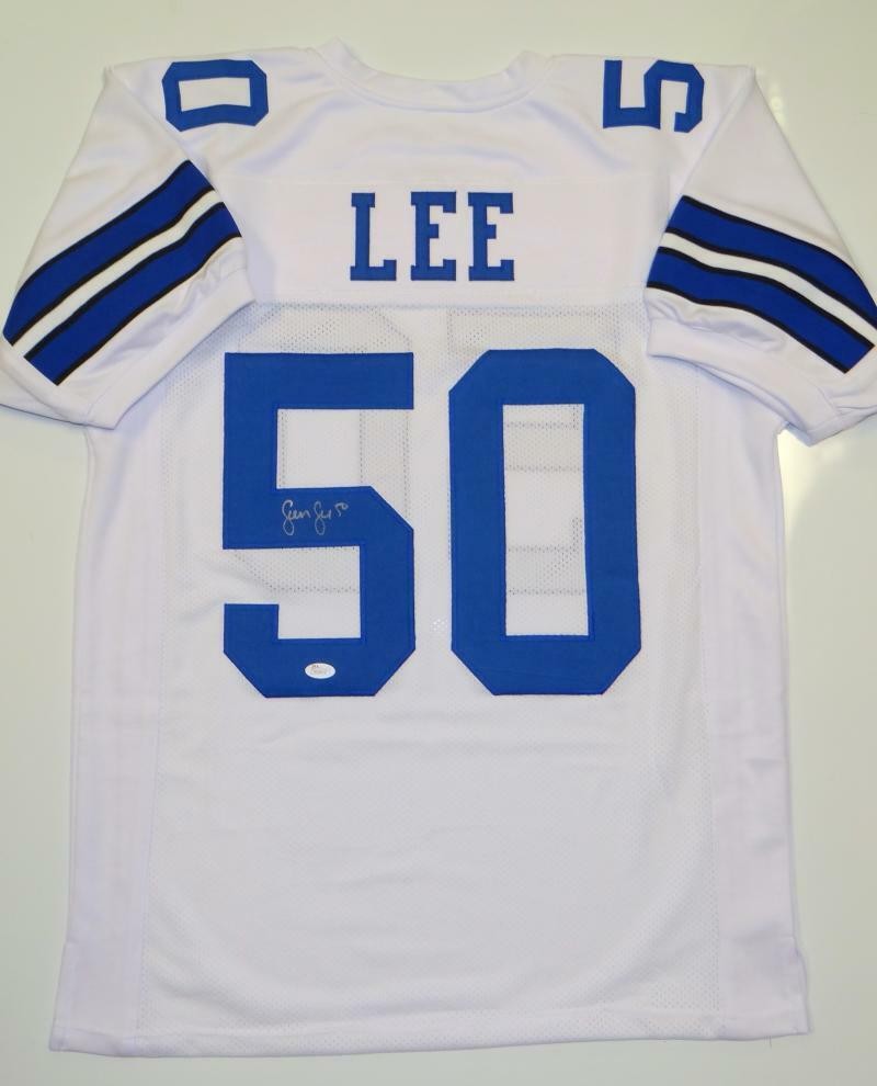 Sean Lee Autographed White Custom Jersey
