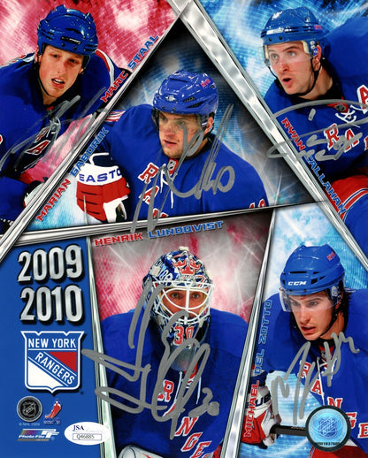 Henrik Lundqvist & Rangers Multi-Signed 2009-10 8x10 Photo