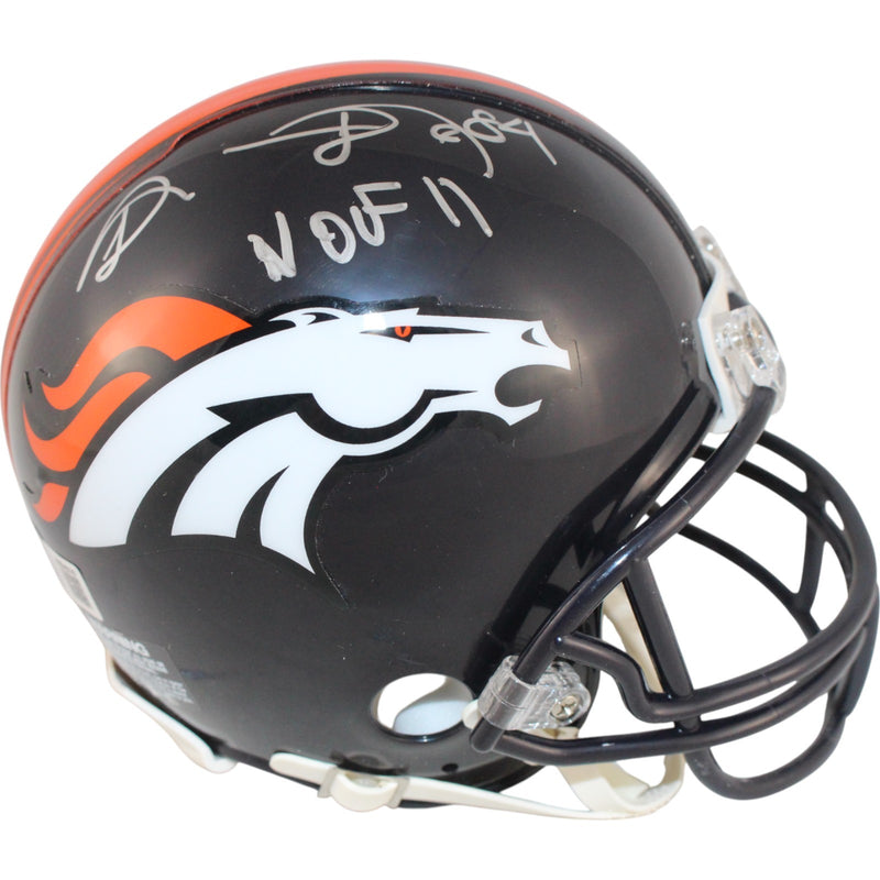 Shannon Sharpe Autographed Denver Broncos Throwback VSR4 Mini Helmet