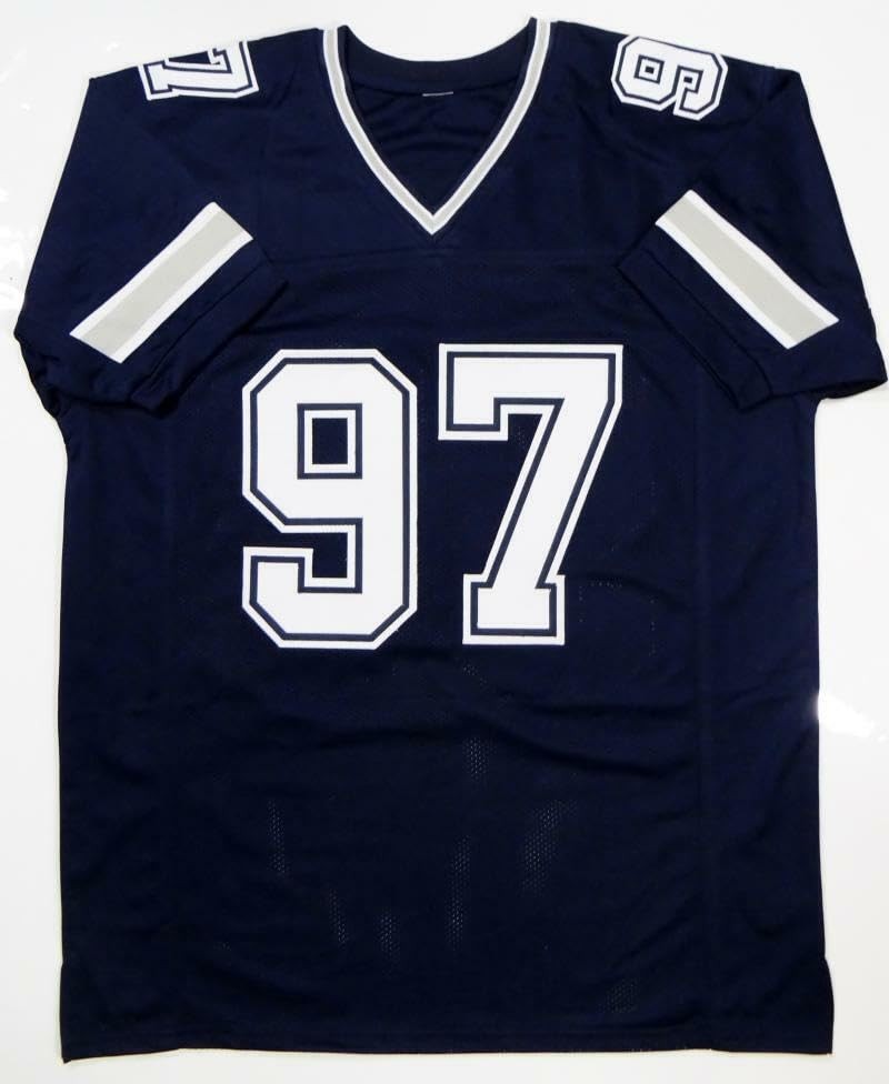 Taco Charlton Autographed Blue Custom Football Jersey