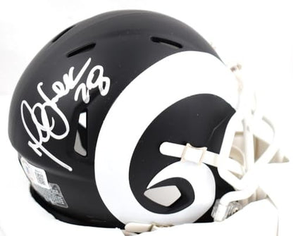 Marshall Faulk Signed St. Louis Rams Flat Black Speed Mini Helmet