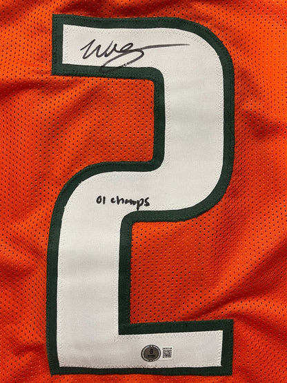 Willis McGahee Signed Miami Custom Jersey - 01 Champs BAS