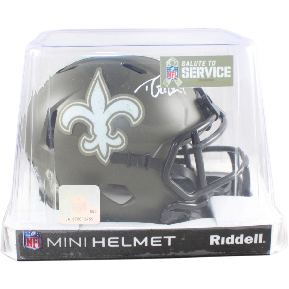 Drew Brees Autographed New Orleans Saints 2022 Salute to Service Mini Helmet