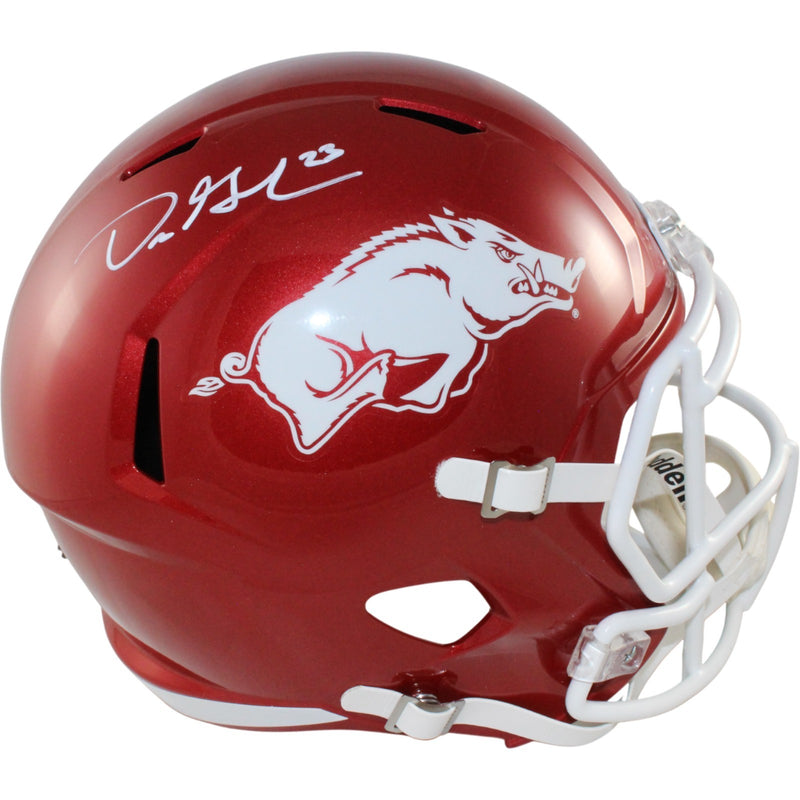 Dre Greenlaw Signed Arkansas Razorbacks Full Size Replica Helmet