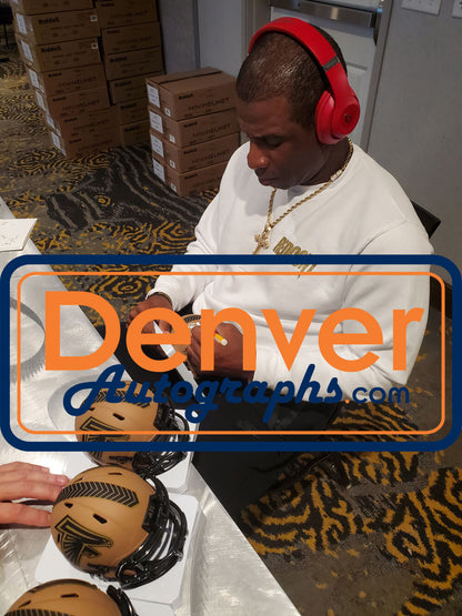 Deion Sanders Signed Atlanta Falcons 2023 Salute to Service Mini Helmet