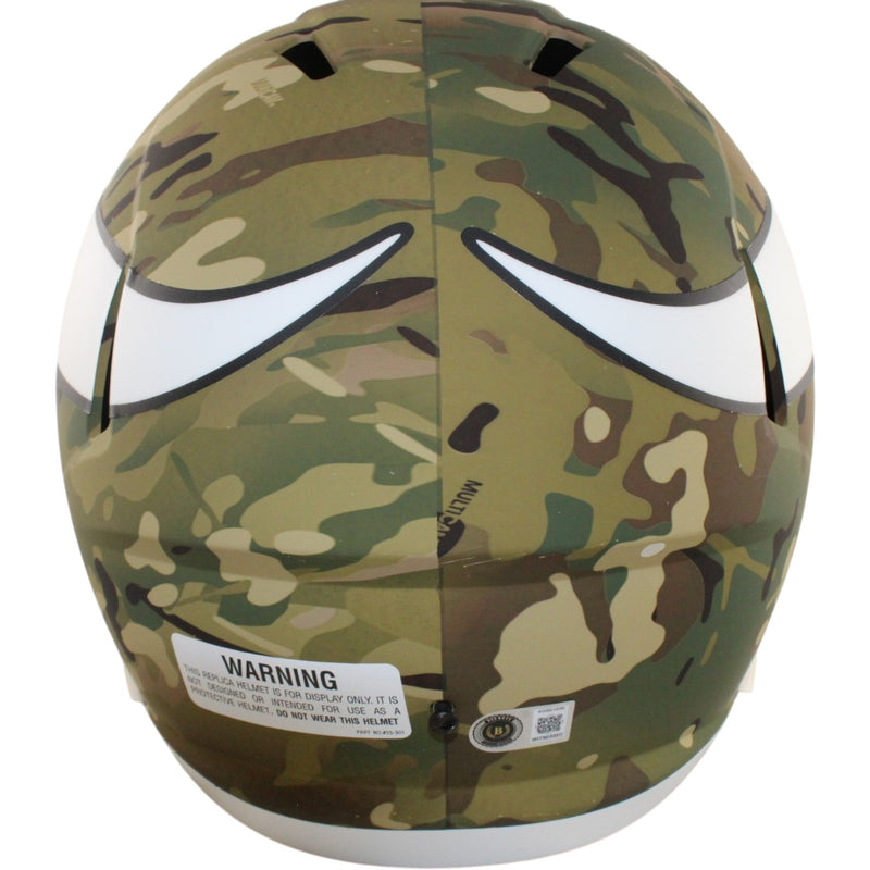 Justin Jefferson Autographed Minnesota Vikings Full Size Camo Helmet