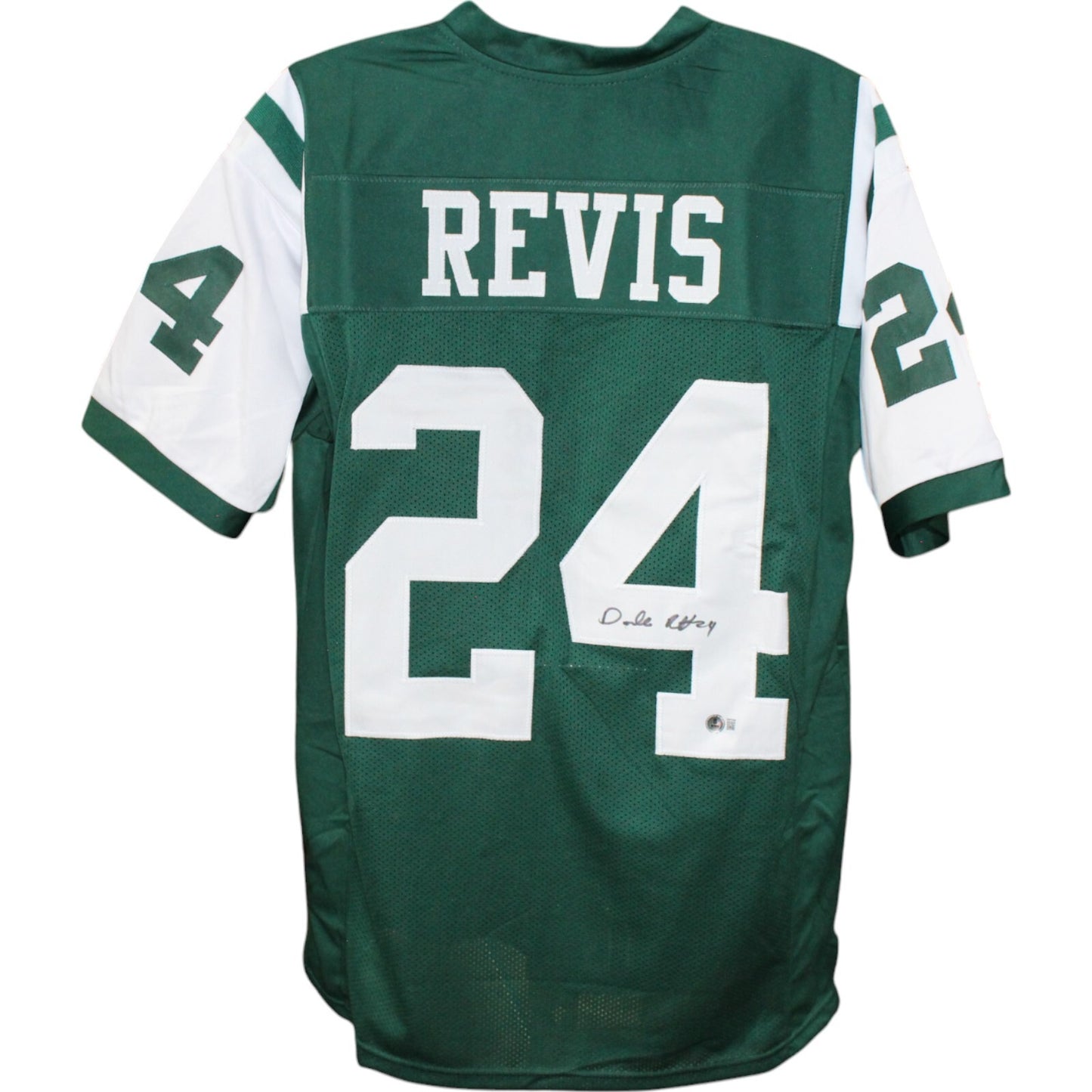 Darrelle Revis Signed Green Pro Style Jersey (Beckett COA)