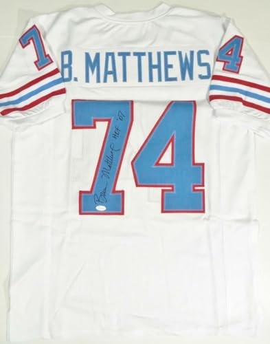 Bruce Matthews Signed White Custom Jersey (HOF)