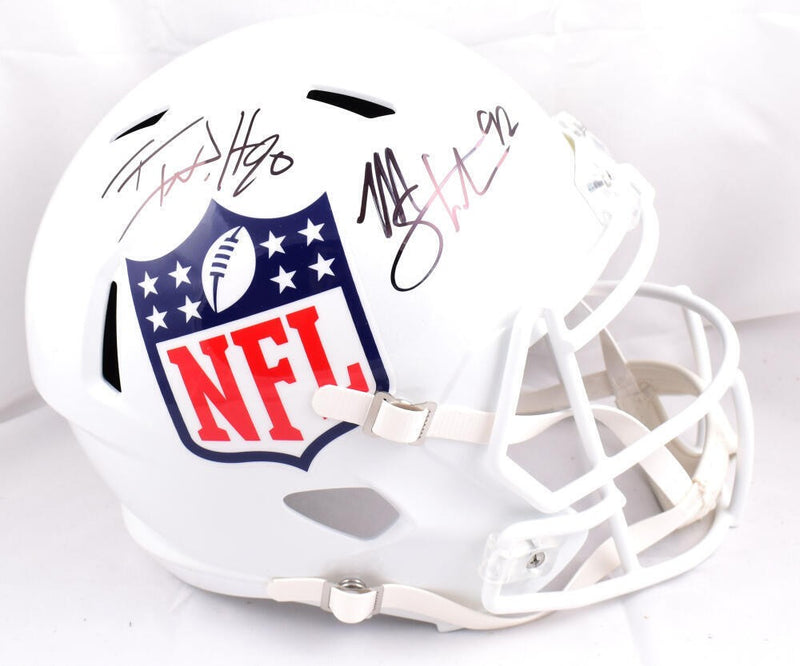 TJ Watt and Michael Strahan Autographed NFL Full Size Speed Helmet