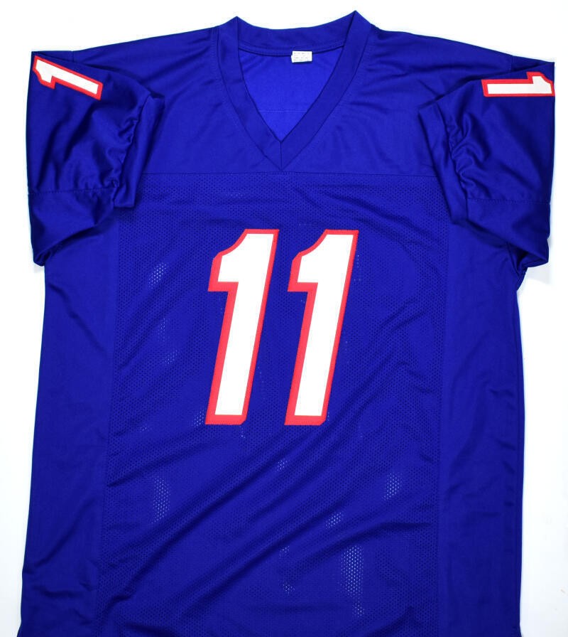 Drew Bledsoe Autographed Blue Custom Football Jersey