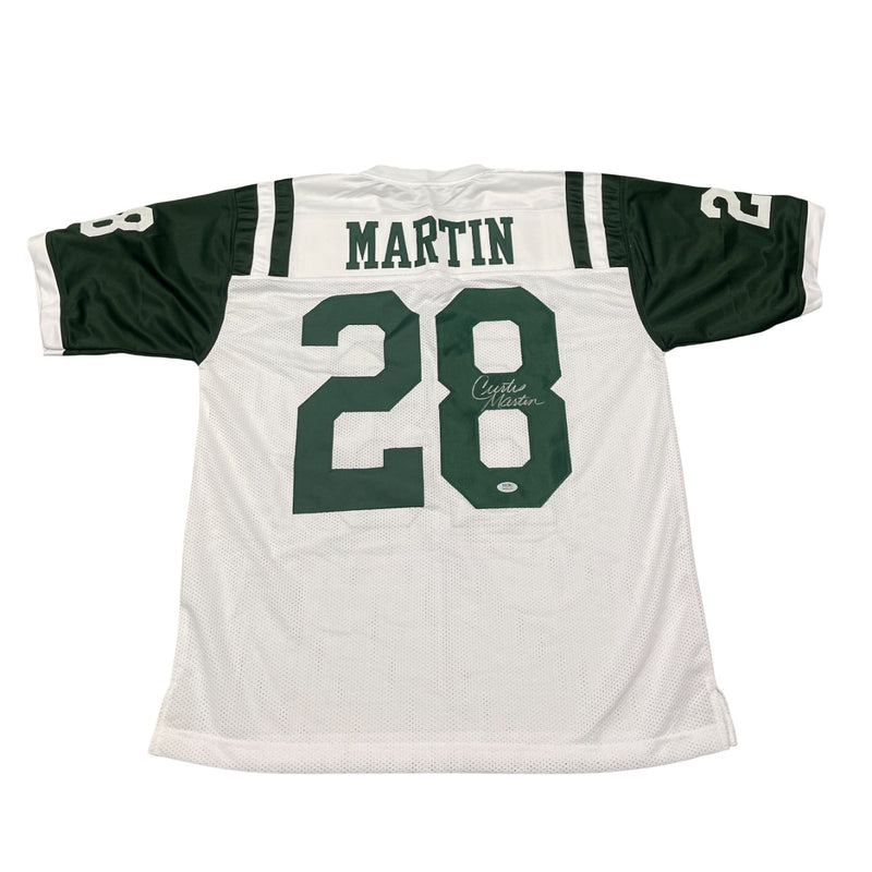 Curtis Martin New York Jets Signed Custom White Football Jersey PSA COA