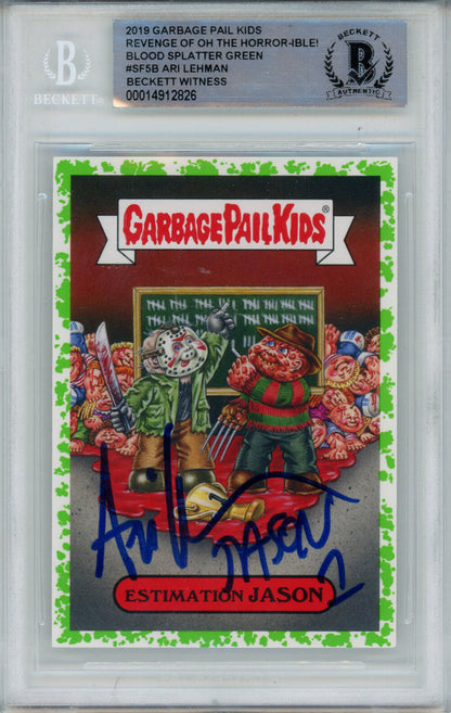 Ari Lehman Signed Garbage Pail Kids Estimation Jason Card - BAS Slabbed