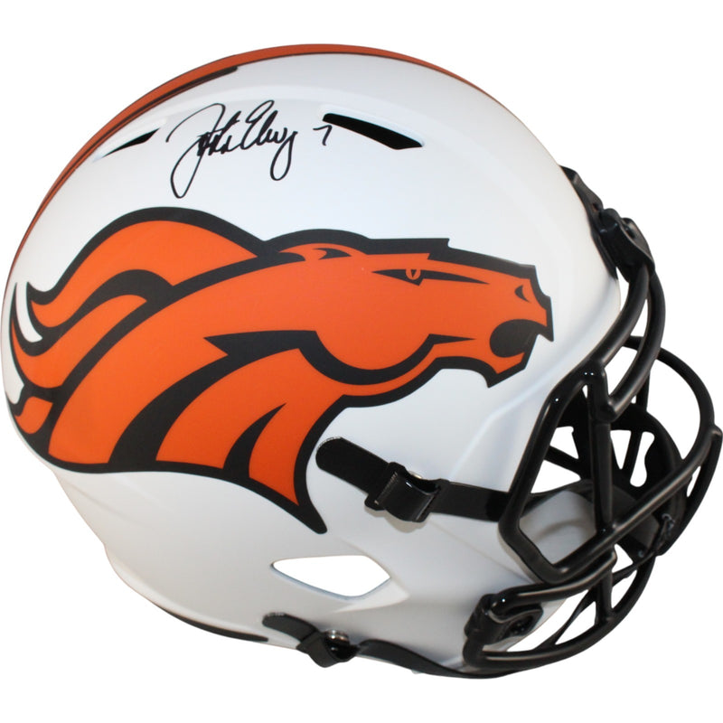 John Elway Autographed Denver Broncos Full Size Lunar Replica Helmet