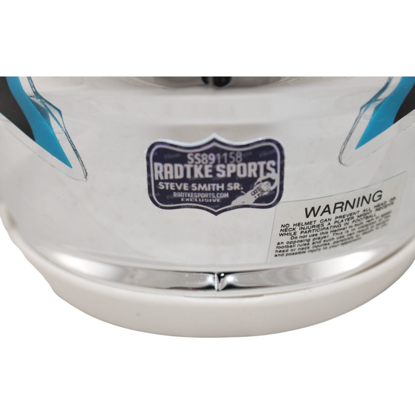 Steve Smith Autographed Carolina Panthers Chrome Mini Helmet