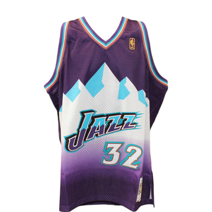 Karl Malone Autographed Utah Jazz Mitchell & Ness Purple Swingman Jersey