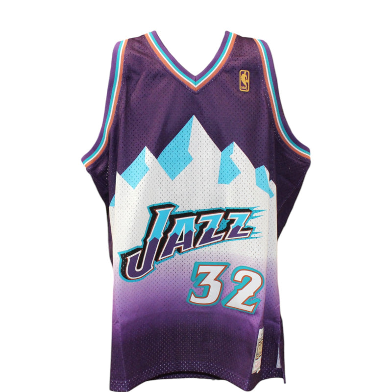 Karl Malone Autographed Utah Jazz Mitchell & Ness Purple Swingman Jersey