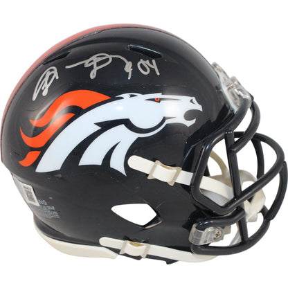 Shannon Sharpe Denver Broncos Autographed Throwback Speed Mini Helmet