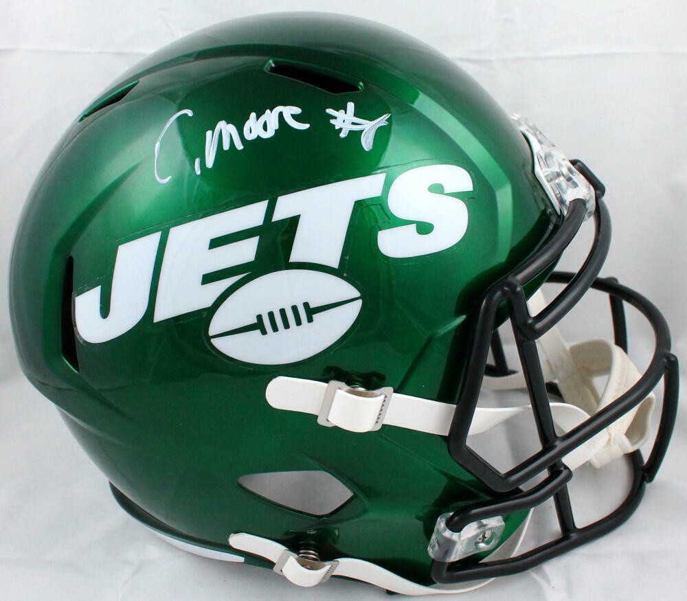 Elijah Moore Signed New York Jets Full Size Speed Replica Helmet