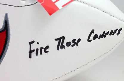 Devin White Signed Tampa Bay Buccaneers Logo Football "Fire the Cannons"