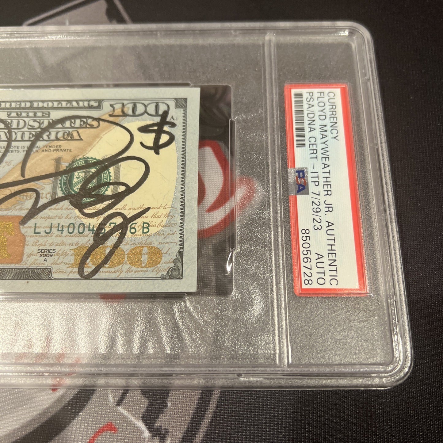 Floyd Mayweather Jr. Signed $100 Bill with Inscriptions (PSA)