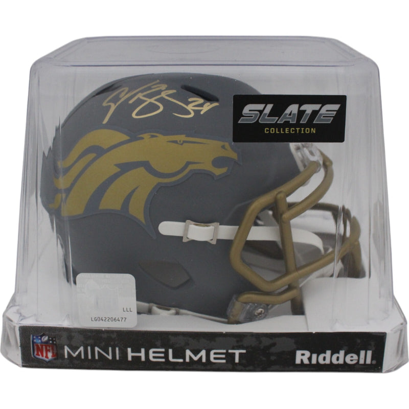 Champ Bailey Autographed Denver Broncos Riddell Slate Mini Helmet