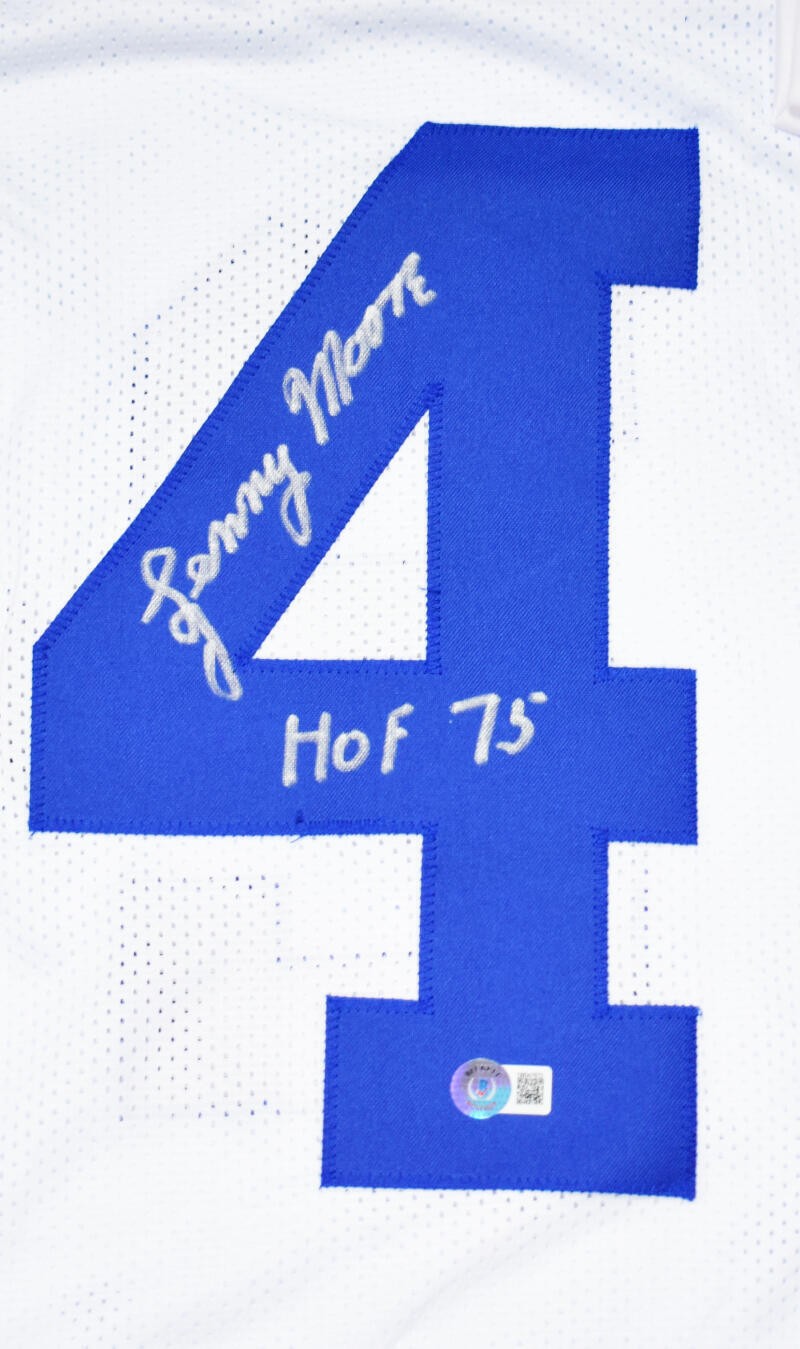 Lenny Moore Autographed Indianapolis Colts Custom White Jersey