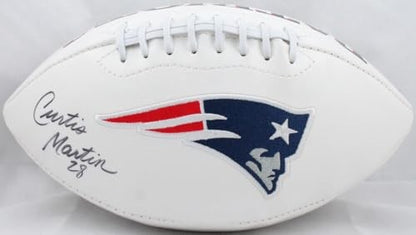 Curtis Martin Autographed New England Patriots Logo Football