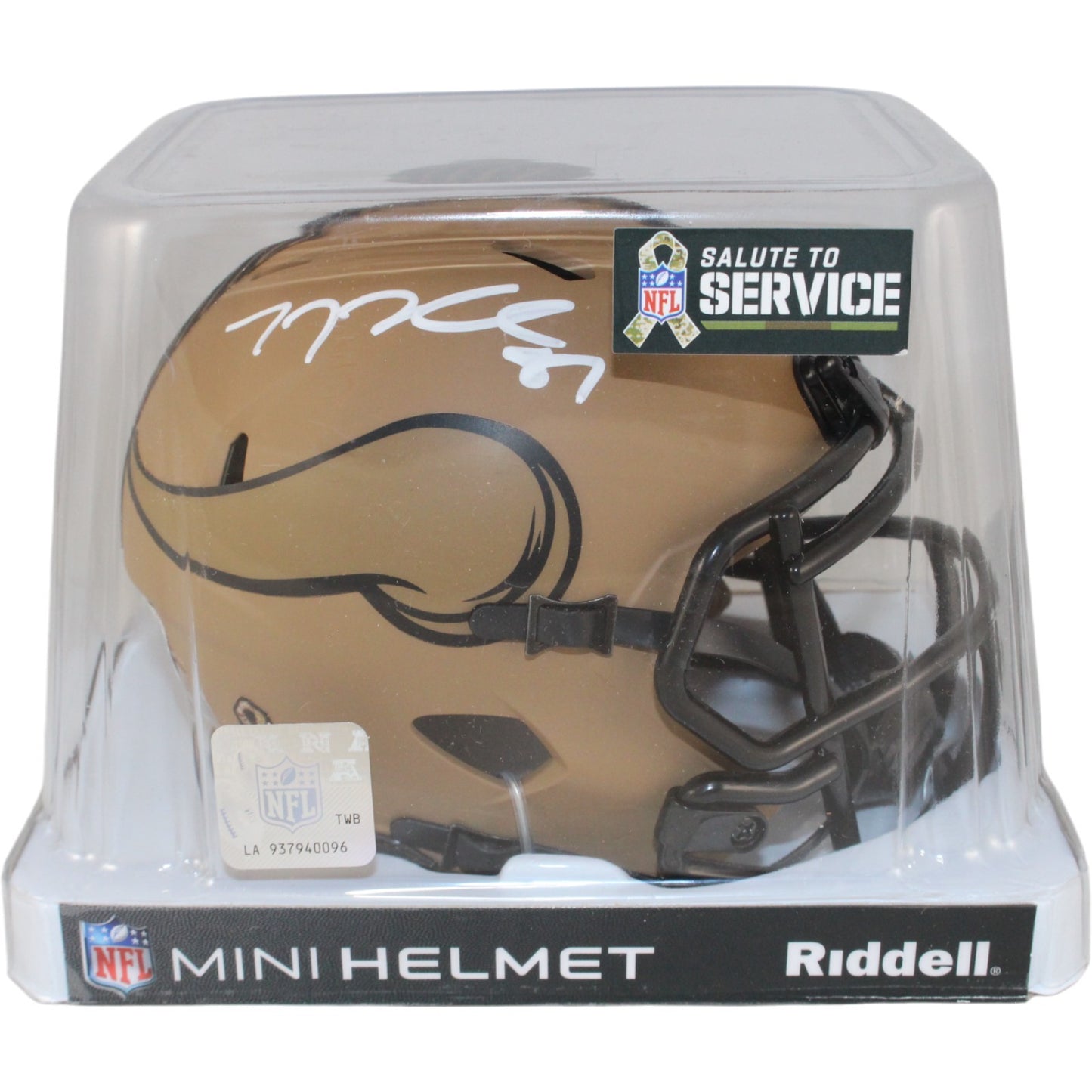 TJ Hockenson Signed Minnesota Vikings 2023 STS Mini Helmet (BAS)