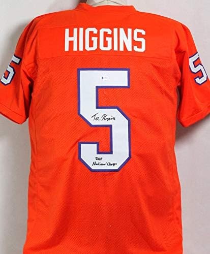 Tee Higgins Autographed Jersey - Orange Custom 2018 National Champs Insc